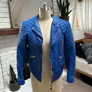 Balenciaga royal blue ladies motorcycle jacket